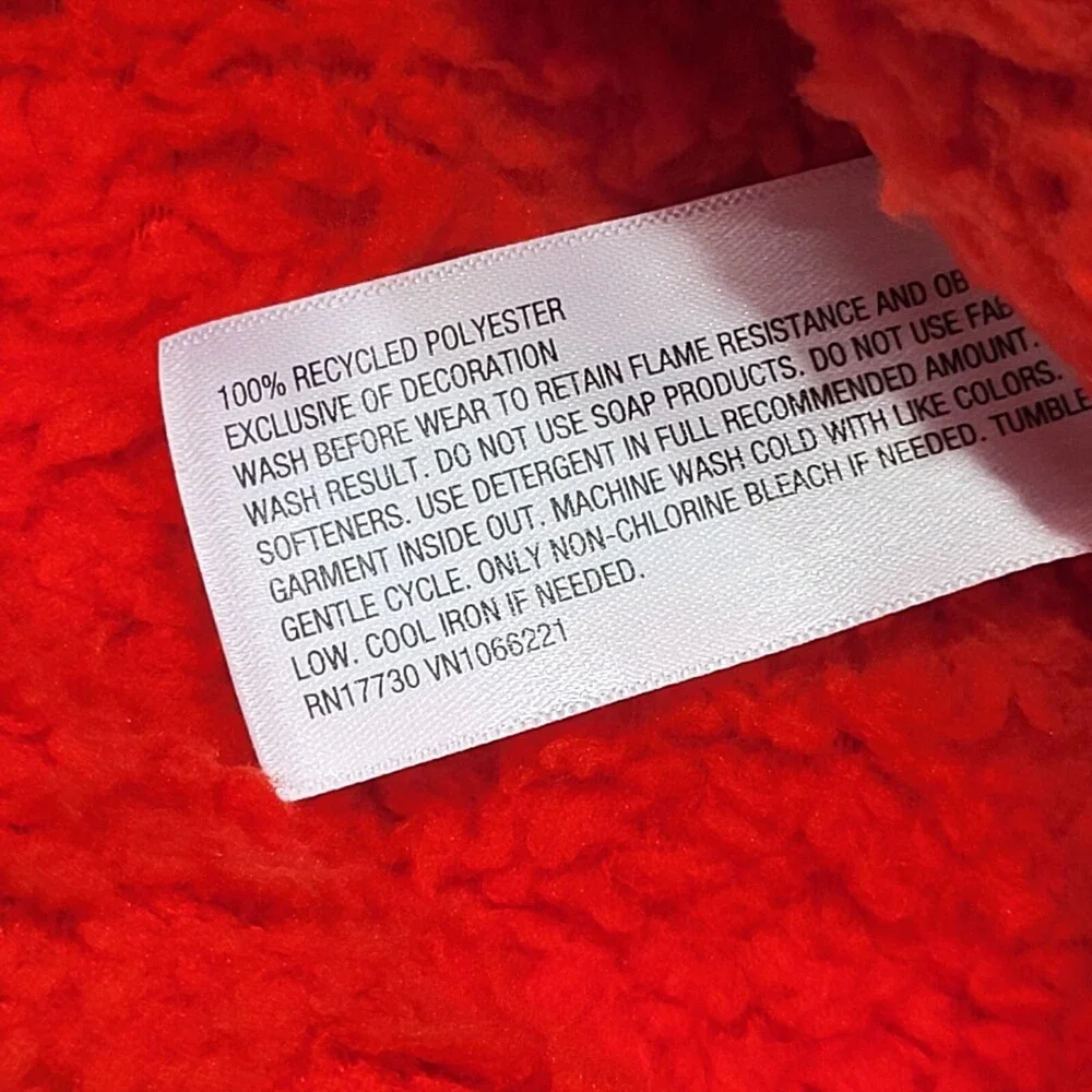 Wondershop Kids Faux Shearling Half Zip-Up Pajama Pullover Medium Size 8 Red